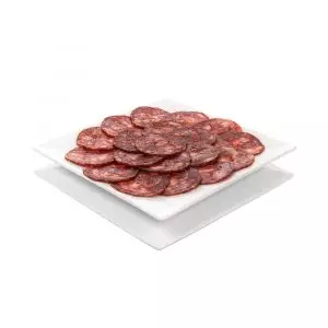 Chorizo Ibérico Extra loncheado Berídico, sugerencia de presentación