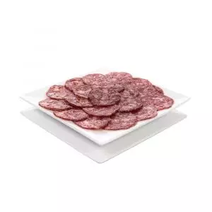 Salchichón Ibérico Extra loncheado Berídico, sugerencia de presentación